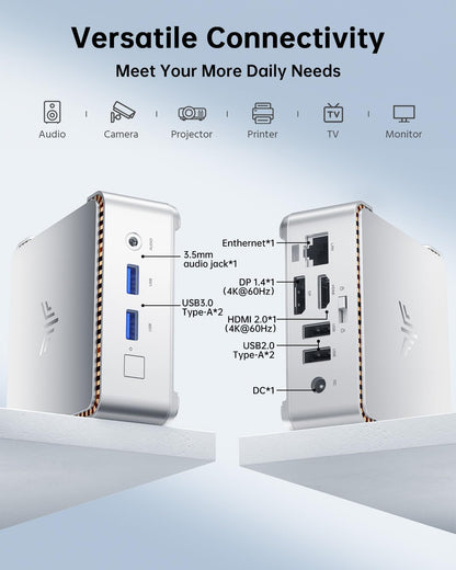 Mini PC – Mini Desktop Computer – Compacte PC – Ultrasnelle PC – Krachtige PC – Intel Alder Lake N97 Processor – 4K@60Hz Dual Display & 16GB DDR4 RAM