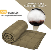 KingCamp Reisdeken, campingdeken, outdoordeken, superlicht, warm, winddicht, waterafstotend, compact, kleine verpakkingsmaat, 213 × 203 cm, olijfgroen
