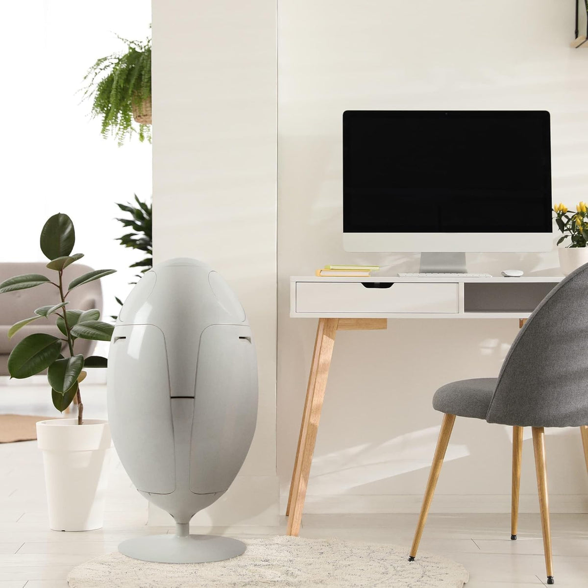SoldiDesign keukenbak 3in1 voor separate collection, 54 liter (3 compartimenten van 18 liter), mand voor binnen of buiten, Keukenafvalemmer, afvalscheidingssysteem, afvalemmer Wit