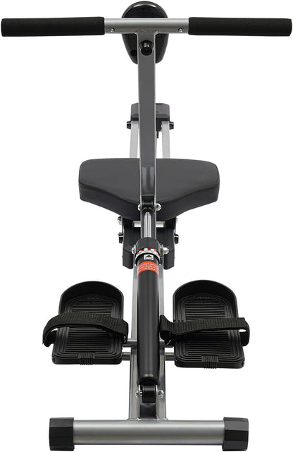 Home Rowing Machine, Foldable Multifunctional Sports Equipment for Cardio and Strength Training, with 12 Resistance Levels and LCD Monitor, Maximum Load 120 kg - QUORE
