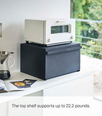 Yamazaki 4353 TOWER Bread Case, black, Steel, 40 x 34.5 x 24 cm