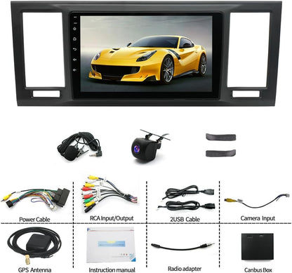 Android 14 autoradio voor T6 Transporter Multivan 2016-2022, 2 DIN radio met CarPlay Android Auto, 9-inch IPS touchscreen met Bluetooth navigatie WiFi FM/RDS achteruitrijcamera, 2+32G