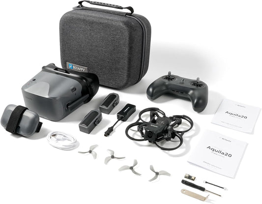 BETAFPV Aquila20 FPV Kit with Altitude Hold Stable Hover, LiteRadio 4 SE Radio Transmitter, VR04 Goggles DVR Supported, 3 Modes 2S Propulsion System Drone RTF Fly Indoor Outdoor