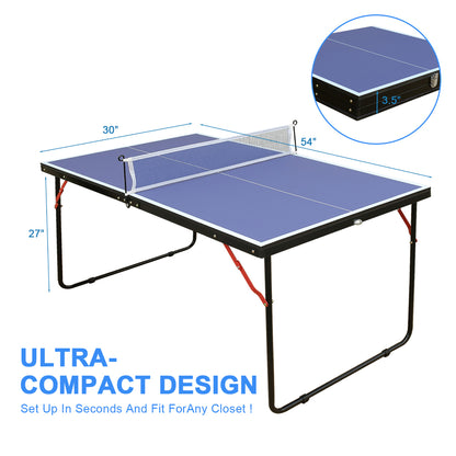 Tafeltennistafel – Pingpongtafel – Indoor Tafeltennistafel – Outdoor Pingpong – Inklapbare Tafel – Stevig Aluminium Net – Draagbaar Met 2 Batjes En Ballen