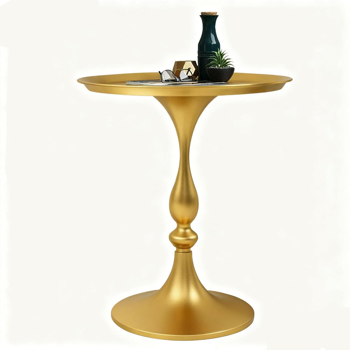 Bijzettafel van metaal (2 stuks) – elegant en minimalistisch design voor woonkamer, slaapkamer of thuiskantoor, ronde bijzettafels voor banken