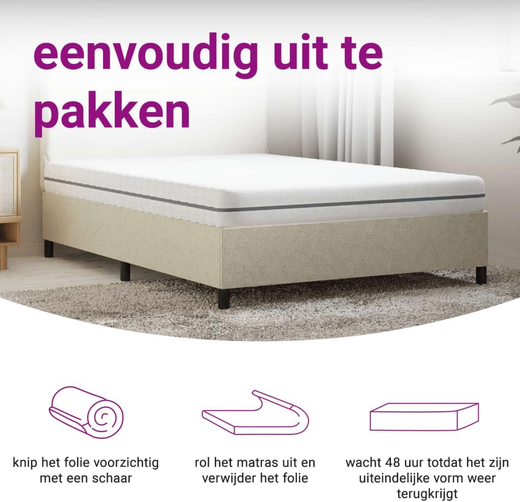 vidaXL Schuimmatras middelzacht 120x200 cm, tweepersoonsmatras, tweepersoons matras, matras schuimrubber, foam matras, matras schuim