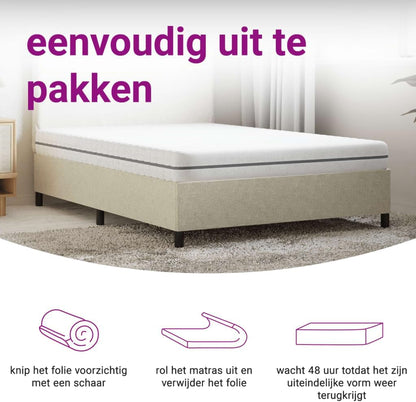 vidaXL Schuimmatras middelzacht 120x200 cm, tweepersoonsmatras, tweepersoons matras, matras schuimrubber, foam matras, matras schuim