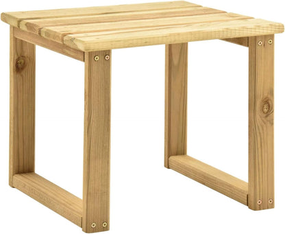 Sun lounger with coffee table, cushion, sun lounger with cushion, outdoor lounger, tilting lounger made of impregnated pine wood - QUORE