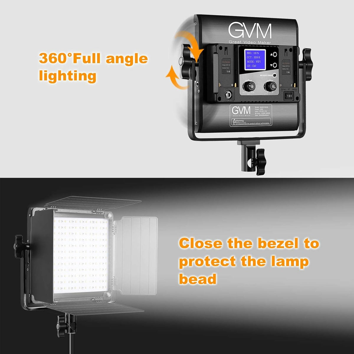 RGB Led-videolamp – Videolicht – Videoverlichting – Studiolamp – Fotolicht – 1 Lichtpaneel – App-bediening – 8 Scènemodi