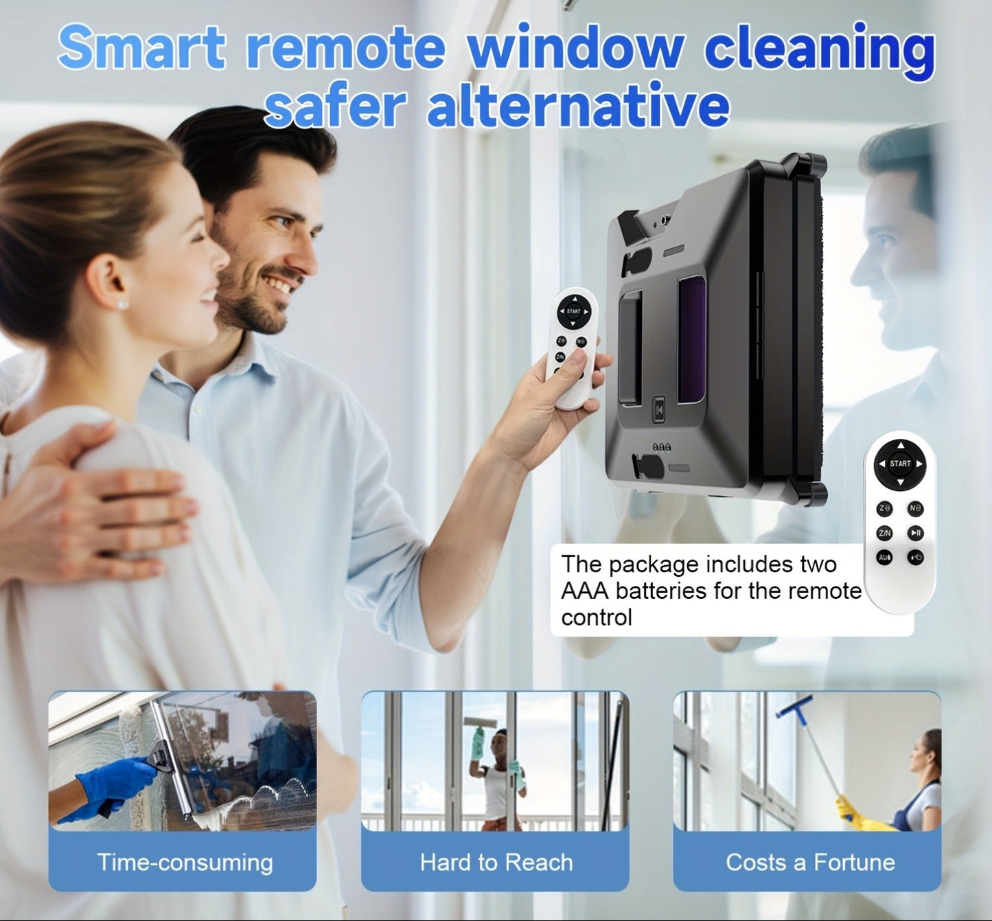 Raamrobot – Ramenreiniger – Glaswasser – Window Cleaner – Automatische Ramenreiniger – Intelligente Randdetectie – Bescherming Tegen Stroomuitval – Zwart/Paars