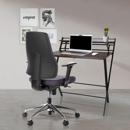 hjh OFFICE PRO-TEC 200 Bureaustoel, Ergonomische Rugleuning in 5 Standen Verstelbaar, In Hoogte Verstelbare Armleuningen met Softpads, Antraciet