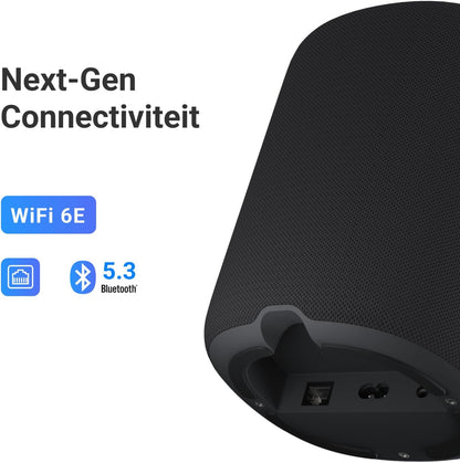 WiiM Sound Lite Smart Speaker, Hi-Res 24-bit/192 kHz, AI RoomFit™ Kamercorrectie, 100W Piekvermogen, Wi-Fi 6E/Bluetooth 5.3, Multiroom & Stereo Pairing, Zwart
