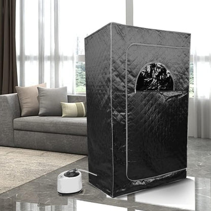 Draagbare Stoomsauna – Mini Sauna – Mobiele Sauna – Home Spa Sauna – Gezonde Sauna – Inklapbaar Design – 1000W Stoomgenerator met Timerfunctie (Zwart, 100 x 80 x 170 cm) - QUORE