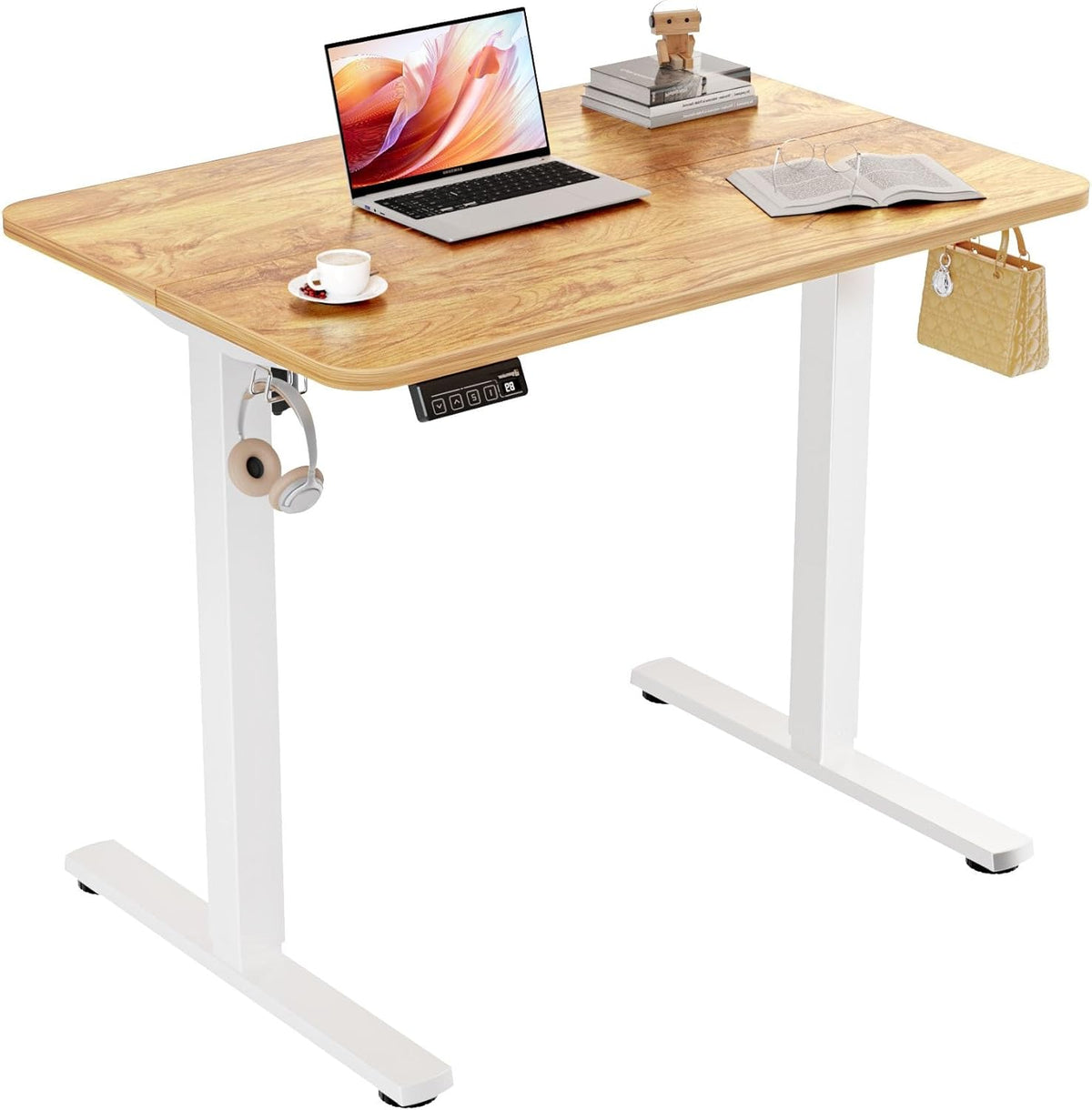 ERGOMAKER Height Adjustable Desk, 160 x 70 cm, Desk, Height Adjustable, Electric with Memory Function, Ergonomic Table, Height Adjustable, White