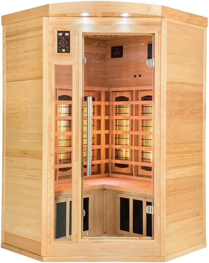 SN-APOLLON-Q2C - infrared sauna Apollon - On/off button - Cleaning of the cabin by ionizer - Chromotherapy 7 colours - 2/3 seater - QUORE