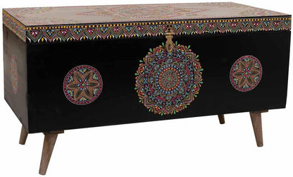 Baul De Madera Pintado Artesanal Negro_ AlexandreHouse