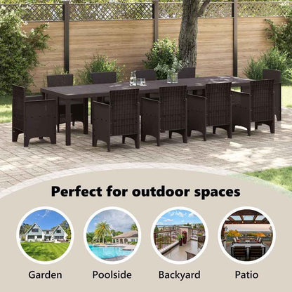 Tuin Eettafel – Buitentafel – Terrastafel – Dining Tafel – Buitenmeubel – Poly Rattan – Weerbestendig – Stevig Stalen Frame – 350x100x73 cm