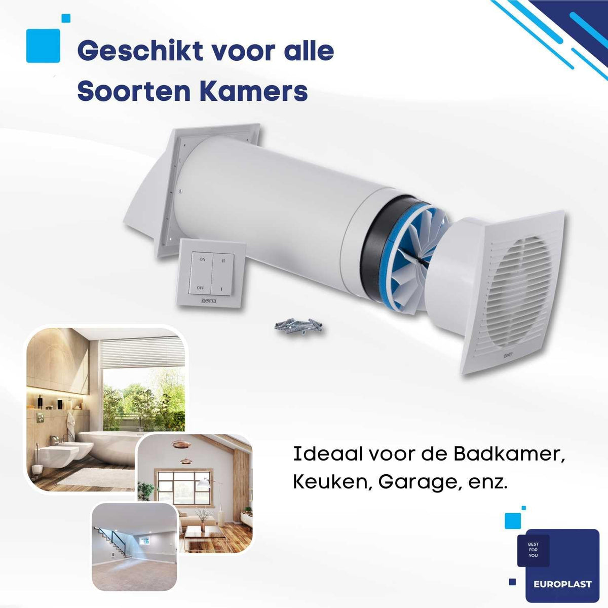 Decentrale Ventilatie Unit Met Warmteterugwinning – WTW Unit – Muurventilator – Ventilatiesysteem – Ventilatie Met Warmteterugwinning – Ø 156 Mm Wanddoorvoer – Geschikt Voor Wanddikte 300-500 Mm