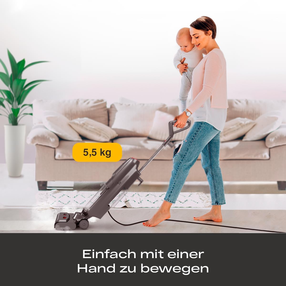 Vapor Stofzuiger – Stoomreiniger – 3-in-1 Schoonmaakapparaat – Nat Reinigen – Tapijtborstel – Hoge Temperatuur Stoom Tot 110 °C – Automatisch Zelfreinigingssysteem