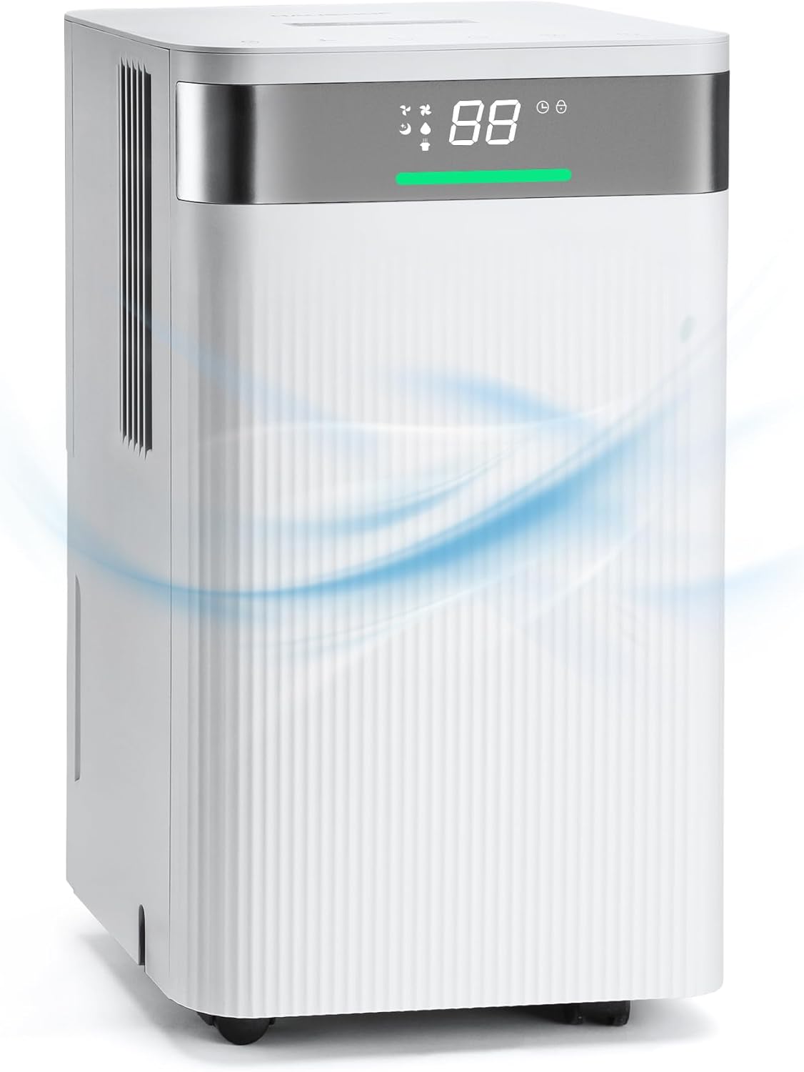HAUSHOF Luchtontvochtiger 12L/Dag, Elektrische Ontvochtiger met 2L Tank en LED Display, 3 Modus, Dehumidifier voor Slaapkamer, Kelder, Badkamer, Verwijderd Damp