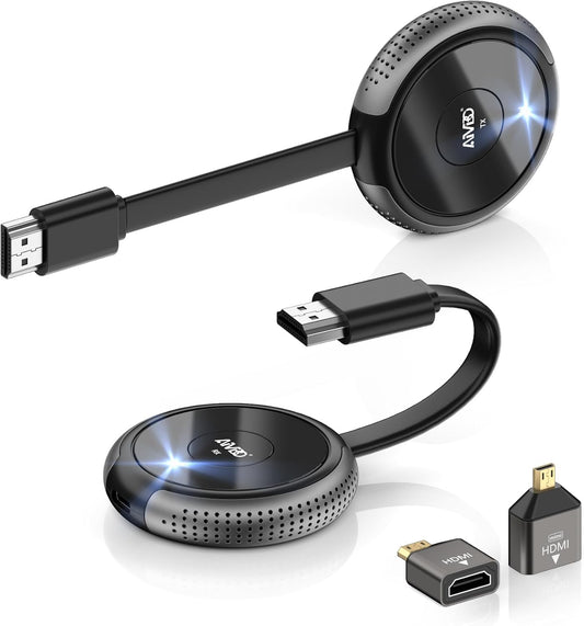 Draadloze HDMI Zender en Ontvanger 4K/5G, Wireless HDMI Transmitter and Receiver 165FT/50M, overdracht van Laptop/TV box/Camera/PS5/Phone naar Televisie/Monitor/Projector