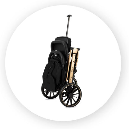 MoMi ESTELLE DAKAR kinderwagen vanaf 6 maanden (tot 22 kg), inklapbare buggy met 5-punts veiligheidsgordel, boodschappenmand en ligfunctie, telescopische stang om te trekken, staat na het opvouwen Ginko