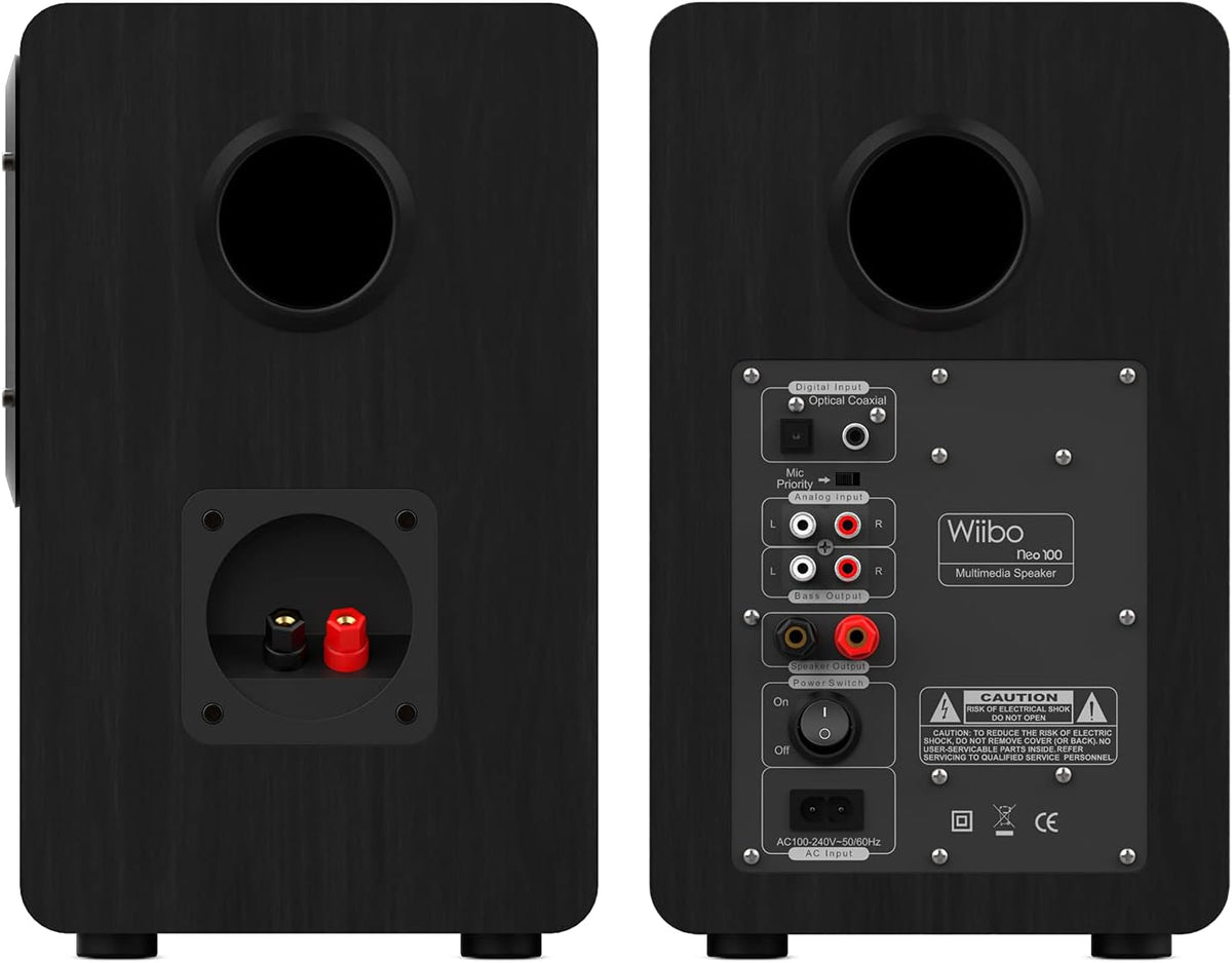 WIIBO - Neo 100 V2 - Draagbare Bluetooth-luidspreker in vintage-stijl, intelligente hifi-luidspreker, rek-luidspreker, vermogen 100 W, 250 mm x 180 mm x 300 mm, zwart en geel