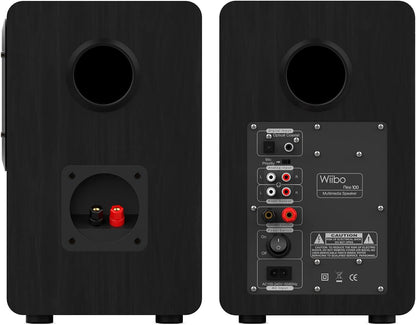 WIIBO - Neo 100 V2 - Draagbare Bluetooth-luidspreker in vintage-stijl, intelligente hifi-luidspreker, rek-luidspreker, vermogen 100 W, 250 mm x 180 mm x 300 mm, zwart en geel