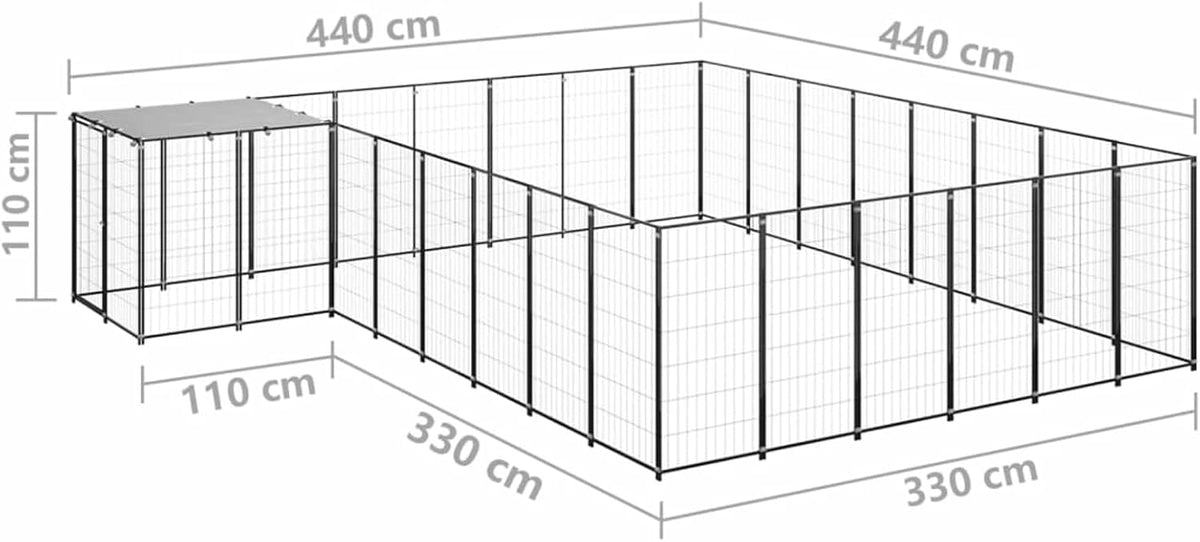 Outdoor Small Animal Chicken Coop with Lockable Door, Coop Bird Cage, Chicken Coop Animal Fence Freewheel Hatch Chicken House Animal House 440 x 440 x 110 cm (L x W x H)