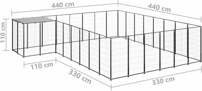 Outdoor Small Animal Chicken Coop with Lockable Door, Coop Bird Cage, Chicken Coop Animal Fence Freewheel Hatch Chicken House Animal House 440 x 440 x 110 cm (L x W x H)
