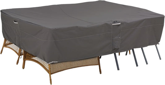 Classic Accessories Ravenna Multifunctionele tuinmeubelhoes, scheurbestendig materiaal met ventilatieopeningen, bescherming tegen alle weersomstandigheden, donkere taupe/paddenstoel/espresso (355 x 178 x 76 cm, X-large)