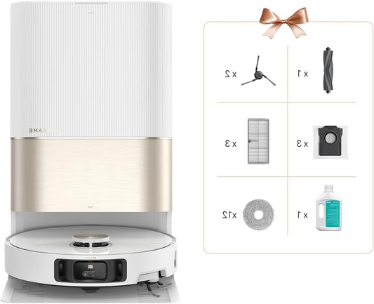 Robotstofzuiger – Robotstofzuiger Met Mop – Schoonmaakrobot – Dweilrobot – Zelfledigend Stofreservoir – 12.000 Pa Zuigkracht – Automatische Mopreiniging 70°C - QUORE