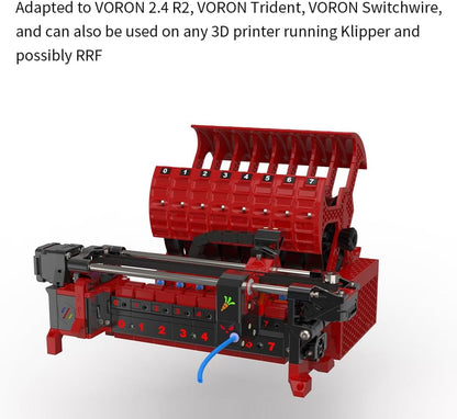 ERCF V2 8-Chanel Kit Officiële ERCF-teamcertificering Meerkleurige filamentschakelaar afdrukken compatibel met Voro 2.4 R2/Trident/Switchwire 3D-printers
