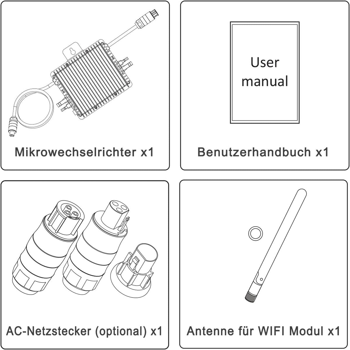 enjoy solar Deye Microomvormer, DC 20V-60V naar AC 220V-230V, geïntegreerde WiFi-module, beschermingsklasse IP67, ideaal voor balkonkrachtcentrale en mini-PV-installatie (SUN300G3-EU-230) ..