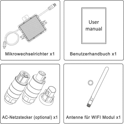 enjoy solar Deye Microomvormer, DC 20V-60V naar AC 220V-230V, geïntegreerde WiFi-module, beschermingsklasse IP67, ideaal voor balkonkrachtcentrale en mini-PV-installatie (SUN300G3-EU-230) ..