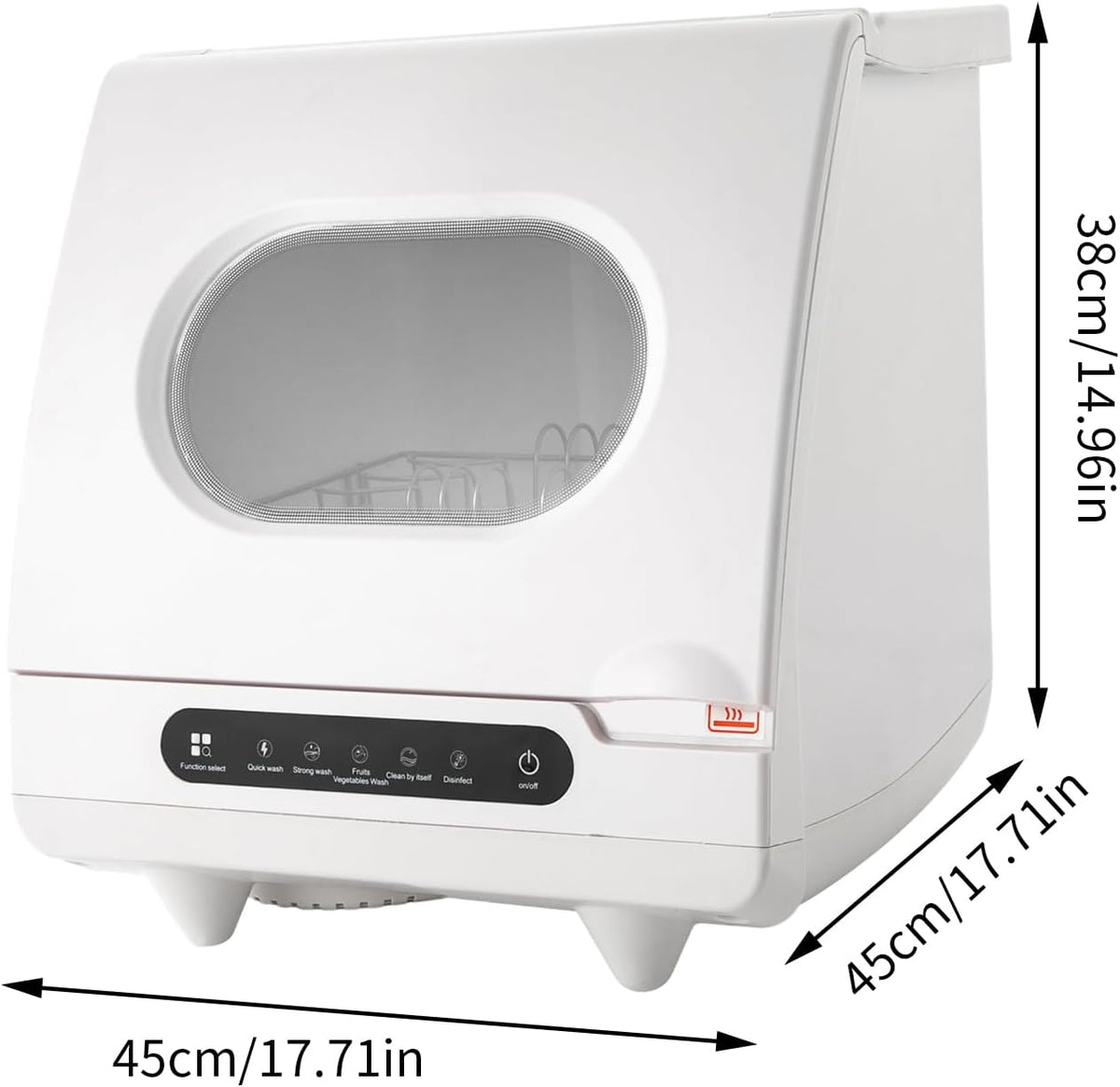 Compacte mini-vaatwasser, vaatwasser, vaatwasser, vaatwasser, tafelvaatwasser, werkbladen, draagbaar, wit, 800 W, 220 V
