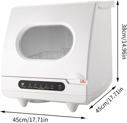 Compacte mini-vaatwasser, vaatwasser, vaatwasser, vaatwasser, tafelvaatwasser, werkbladen, draagbaar, wit, 800 W, 220 V