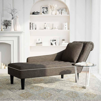 vidaXL Chaise longue cushion and right armrest leatherette dark gray,chaise lounge chair,chaise lounge chair,lounge chair,chaise lounge chair
