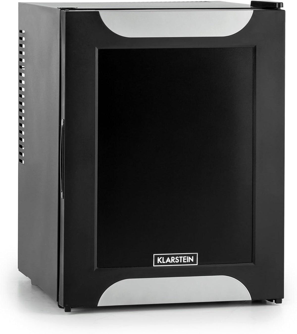Minikoelkast – Minibar – Drankkoeler – Koelkastje – Kleine Koelkast – 32 Liter – Fluisterstil 33 dB – LED Binnenverlichting – 5-Traps Temperatuurregeling – Zwarte Decoratieve Deur