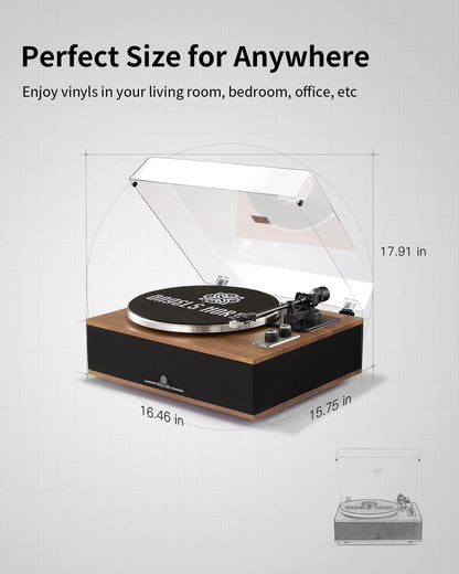 Platenspeler – Draaitafel – Vinylspeler – Bluetooth Platenspeler – Hifi Platenspeler – Met Geïntegreerde Luidsprekers – 33/45 Rpm En Ingebouwde Phono-Voorversterker