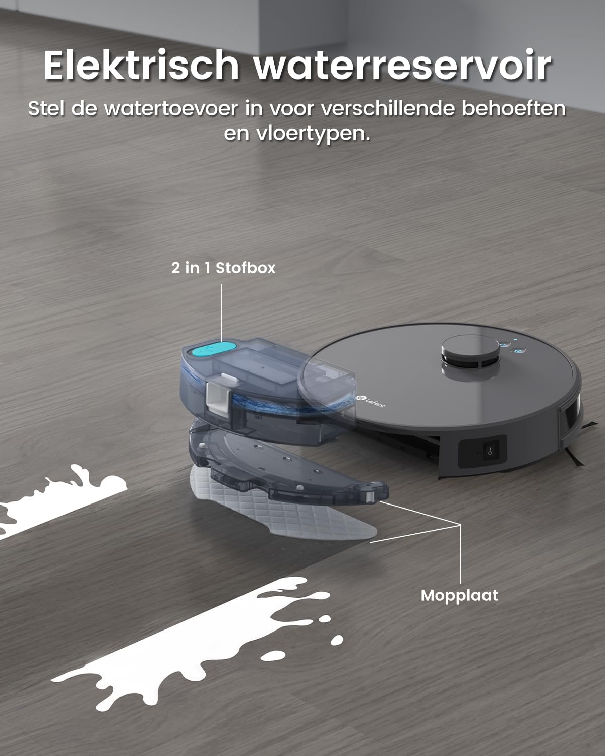Robotstofzuiger – Robotstofzuiger met dweilfunctie – Automatische stofzuiger – Slimme schoonmaker – Vloerreiniger – 5500 Pa Zuigkracht – LiDAR Navigatie met Virtuele Zones