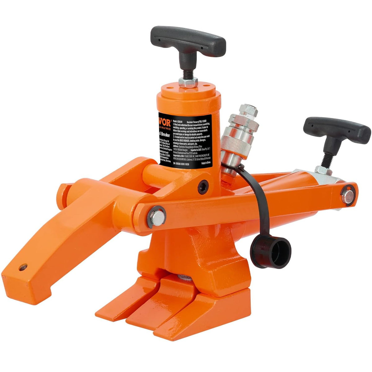 VEVOR Hydraulische kraalbreker, 1000 psi, wielbreker met metalen voetpomp, heavy duty stalen wielbreker voor tractoren, vrachtwagens, bussen, maaiers, quads