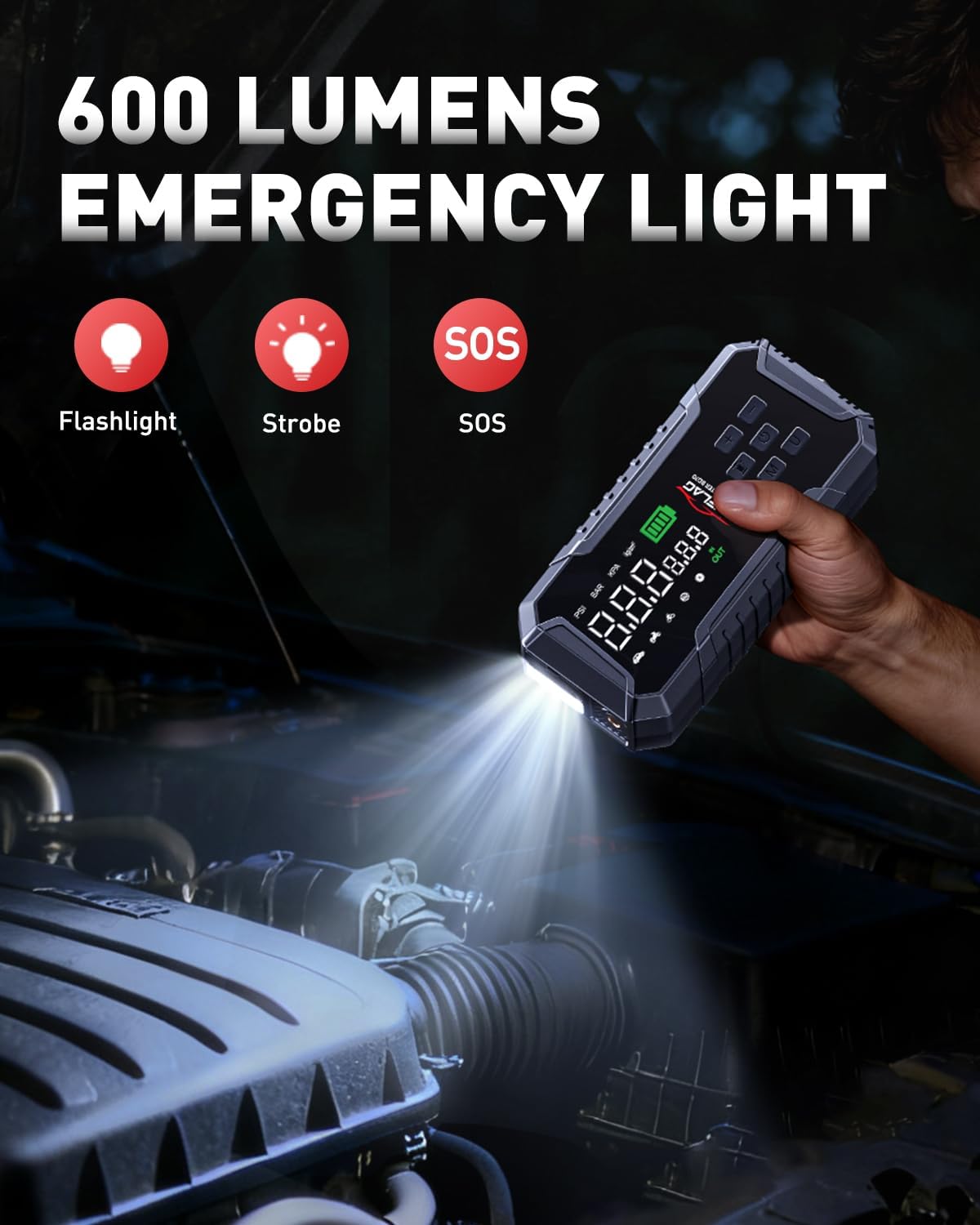 Starthulp powerbank voor auto's met compressor BD70