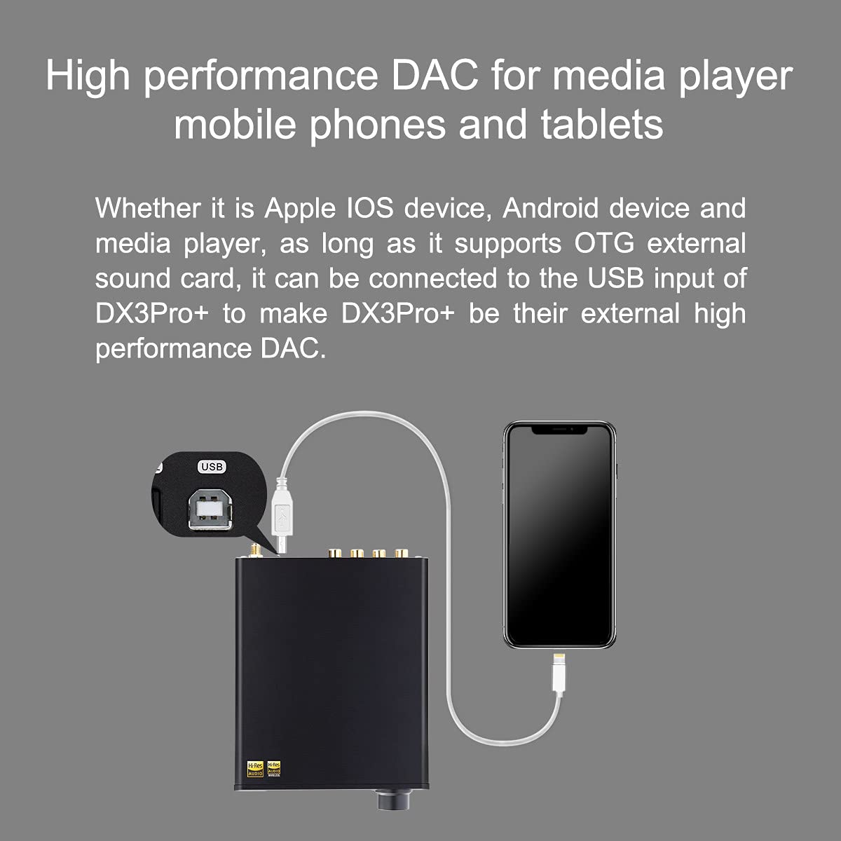 Topping DX3pro+ LDAC Hoofdtelefoonversterker - ES9038Q2M XU208 NFCA Bluetooth5.0 Audio Decoder USB/Opt/Coax DAC AMP Voorversterker met Afstandsbediening (Zwart)