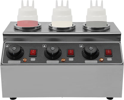Sauswarmer – Sausverwarmer – Sauzenverwarmer – Elektrische Sausverwarmer – Warmer Voor Sauzen – 240W Vermogen – 3 Flessen Van 680 ml Roestvrij Staal