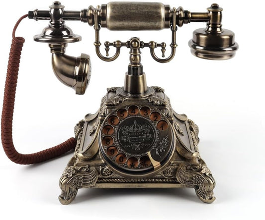 Audio Gastenboek Bruiloft Telefoon met Vintage Design, Record Custom Audio Message Gastenboek voor Bruiloft, Feest en Bijeenkomst, Brons