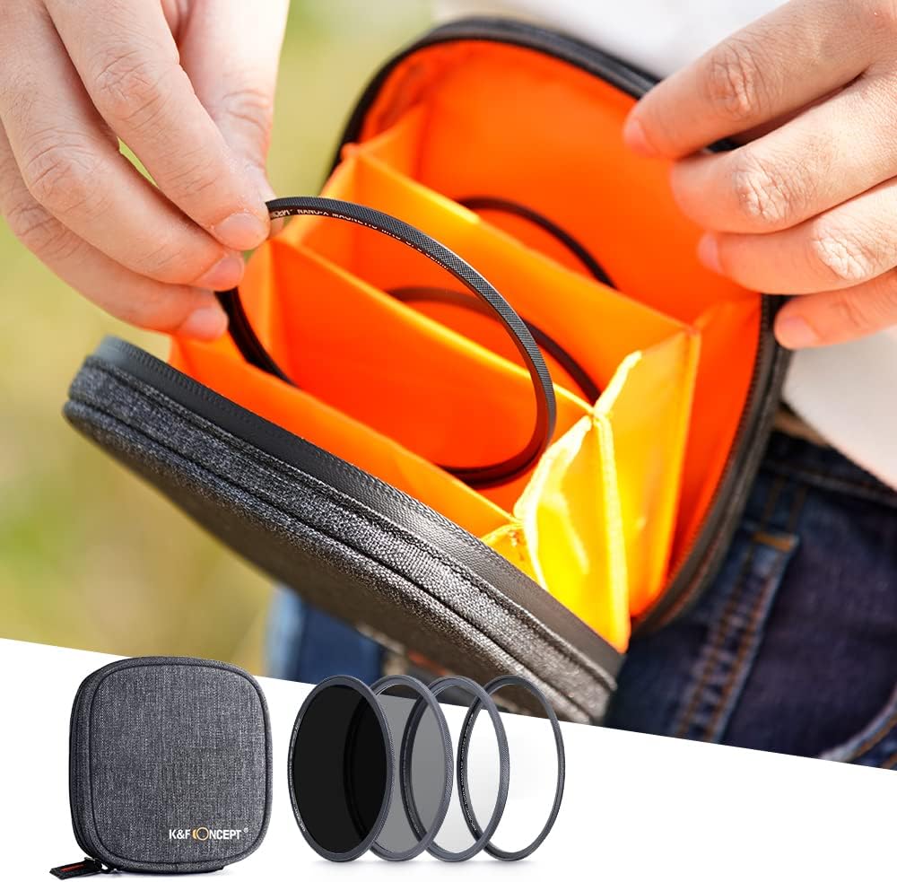 K&F CONCEPT 72mm Magnetisch Lensfilterset - UV CPL ND1000 Magnetische Adapterring Optisch Glas Camera Filter Pouch Quick Swap Systeem (Nano-X Serie)