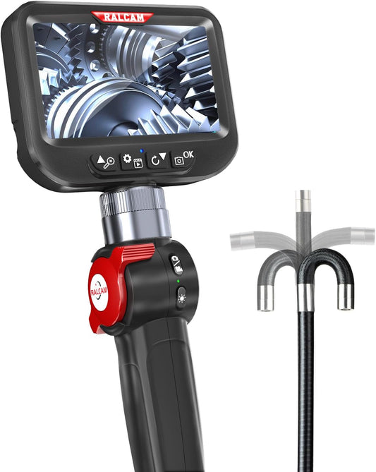 Ralcam Endoscoopcamera met licht, endoscoop, 6,2 mm, inspectiecamera, 4,3 inch, HD, 720P, buiscamera, camera's met 6 leds, IP67 waterdicht, 2 m, flexibele kanaalcamera, telescopische camera