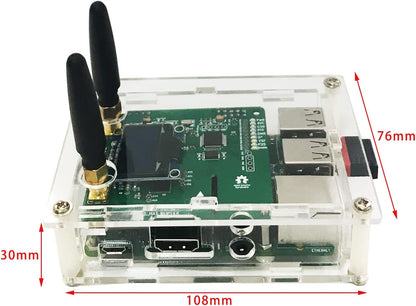 All-New Upgraded Duplex DMR Hotspot WLAN Ehternet Port gemonteerd Radio Station WiFi Digital Voice Modem Support DMR Dstar YSF P25 Fusion Antenna Raspbery P Model 2B Two Colors OLED 2 TimeSlots