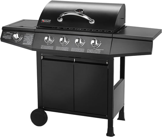 TAINO Basic 4 + 1 BBQ Gas Grill Trolley Stainless Steel Burner + Side Burner TÜV (BASIC 4+1 Gas Grill) - QUORE